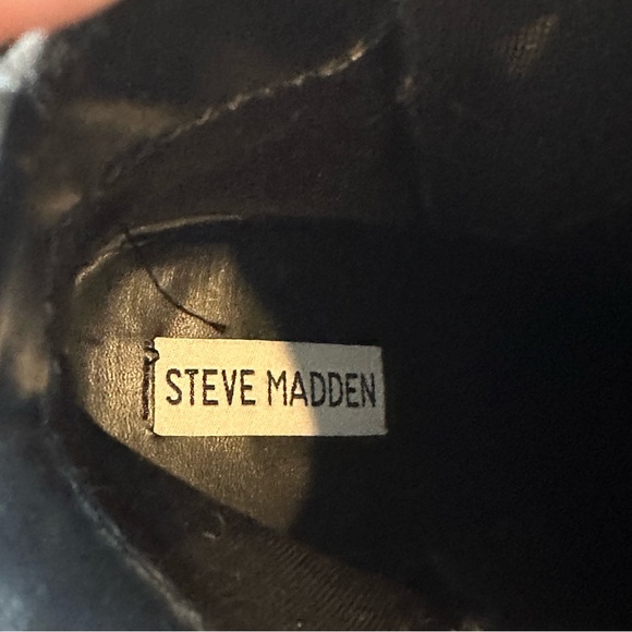 Steve Madden Ladon Black Crocodile Platform Ankle Boots - Picture 5 of 7